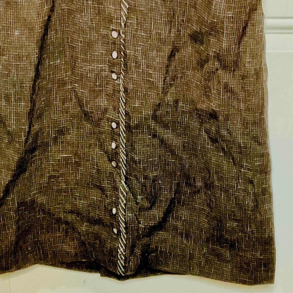 TONI TODD Original vintage 1940s brown button up rayon bows‎ maxi pockets dress - Picture 7 of 16